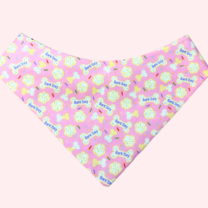 Pink Barkday Cookies Pet Bandana