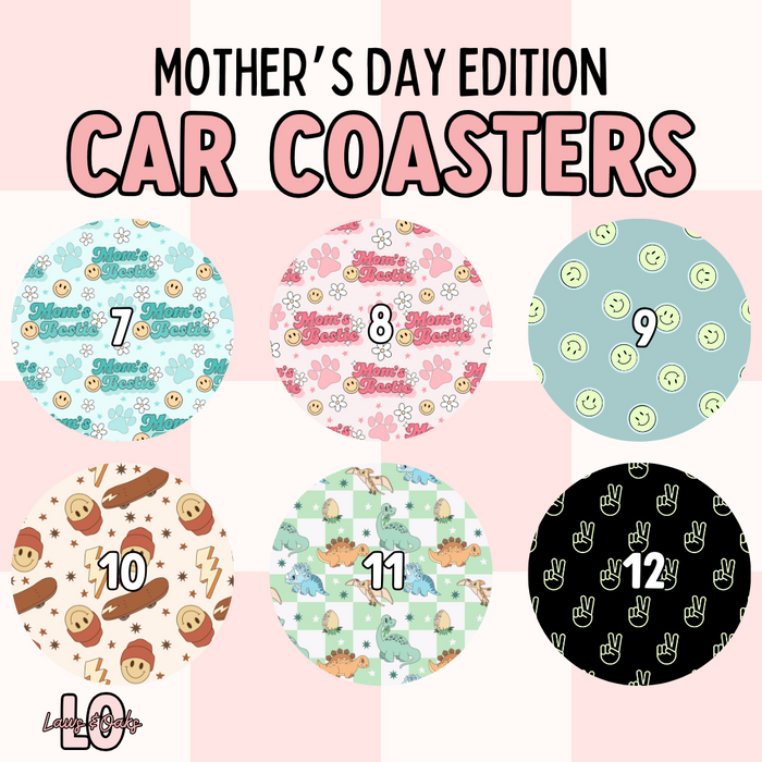 Custom Valentine Car Coasters - Pack of Two