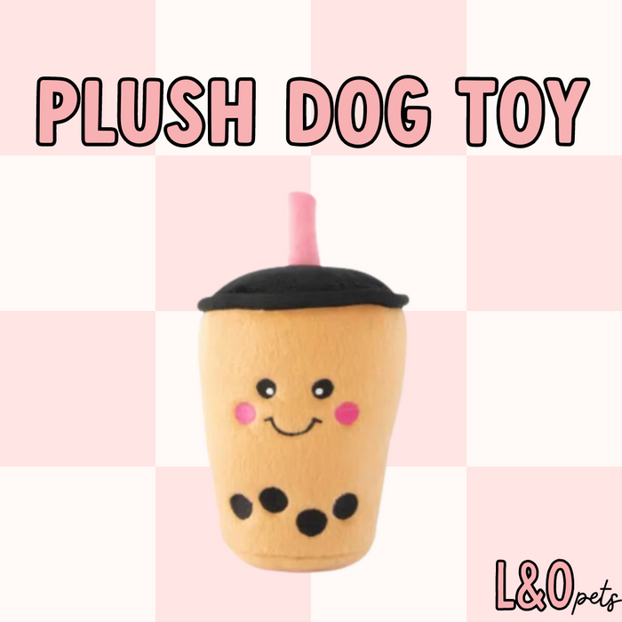 Boba Milk Tea Plush Dog Toy