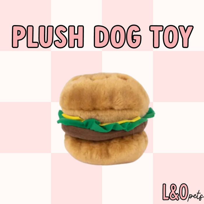Cheeseburger Plush Dog Toy
