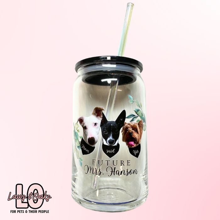 Custom Engagement 16oz Glass Tumbler