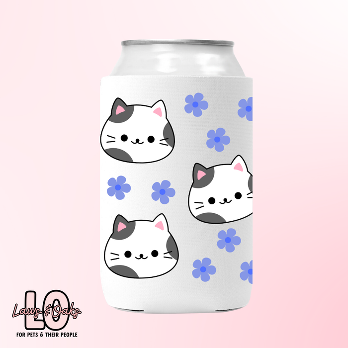 Cats & Flowers Custom Can Koozie