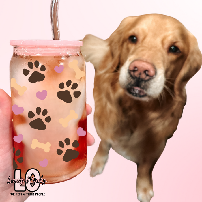 Dog Mama 16oz Glass Tumbler