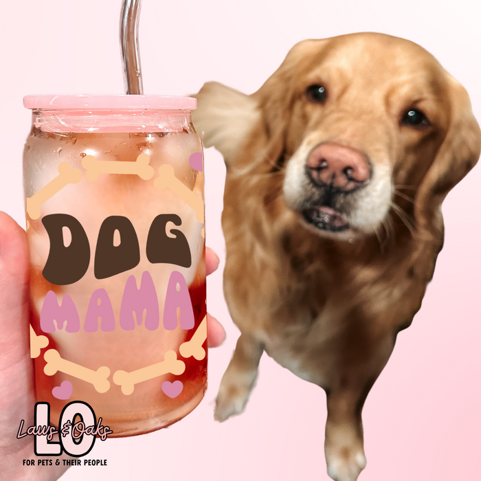 Dog Mama 16oz Glass Tumbler