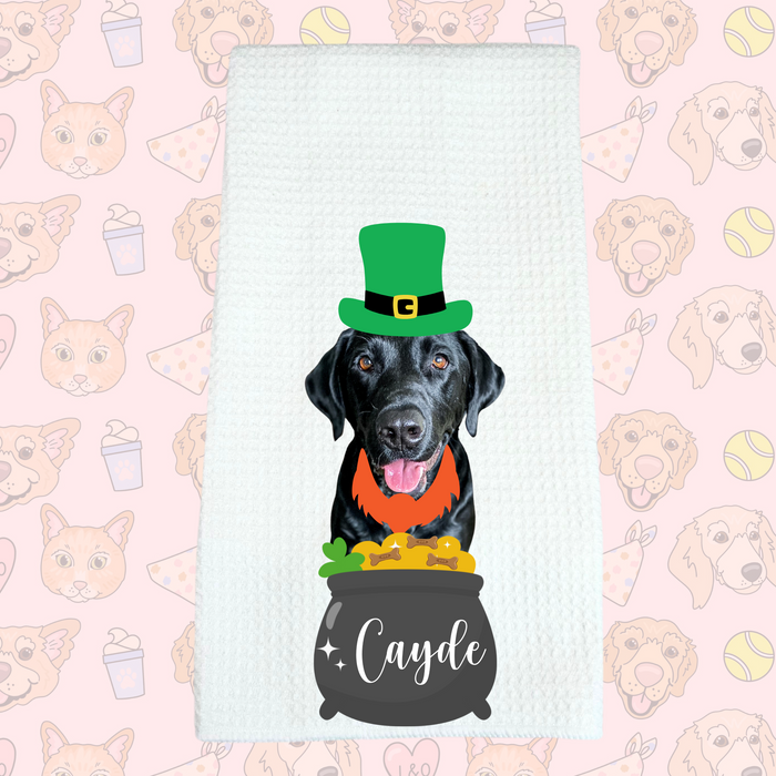 Custom Pup of Gold Tea Towel