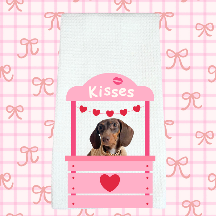 Custom Kissing Booth Vday Tea Towel