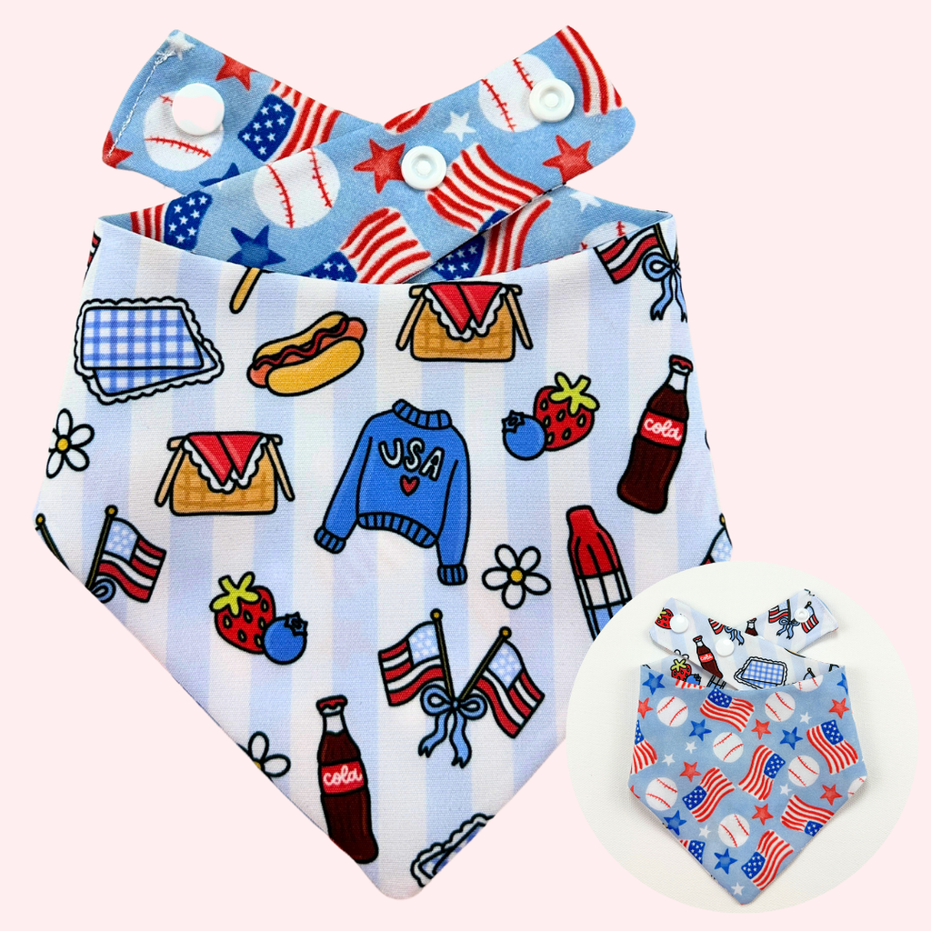 Summer in the USA Reversible Dog Bandana