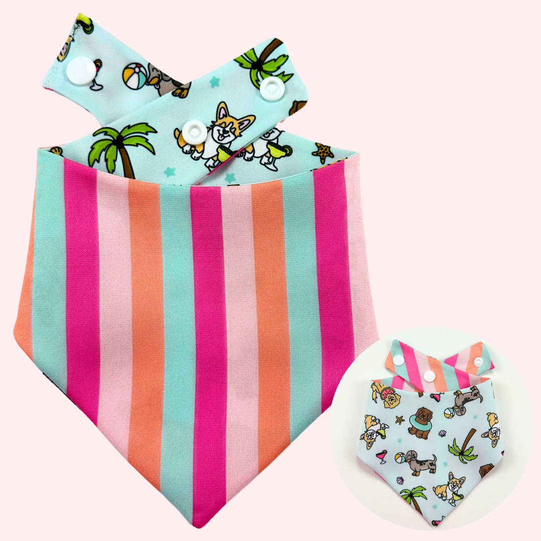 Cabana Club Reversible Dog Bandana