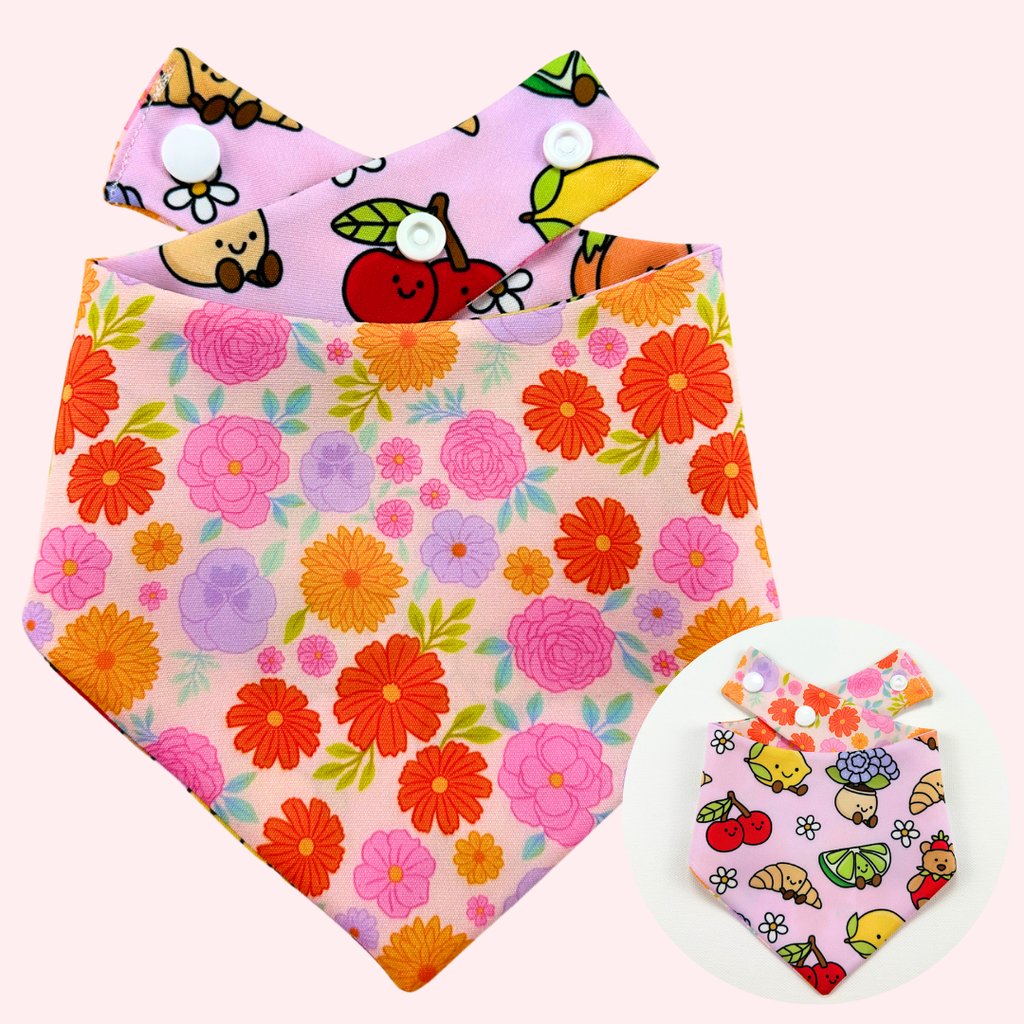 Summer Bloom Reversible Dog Bandana