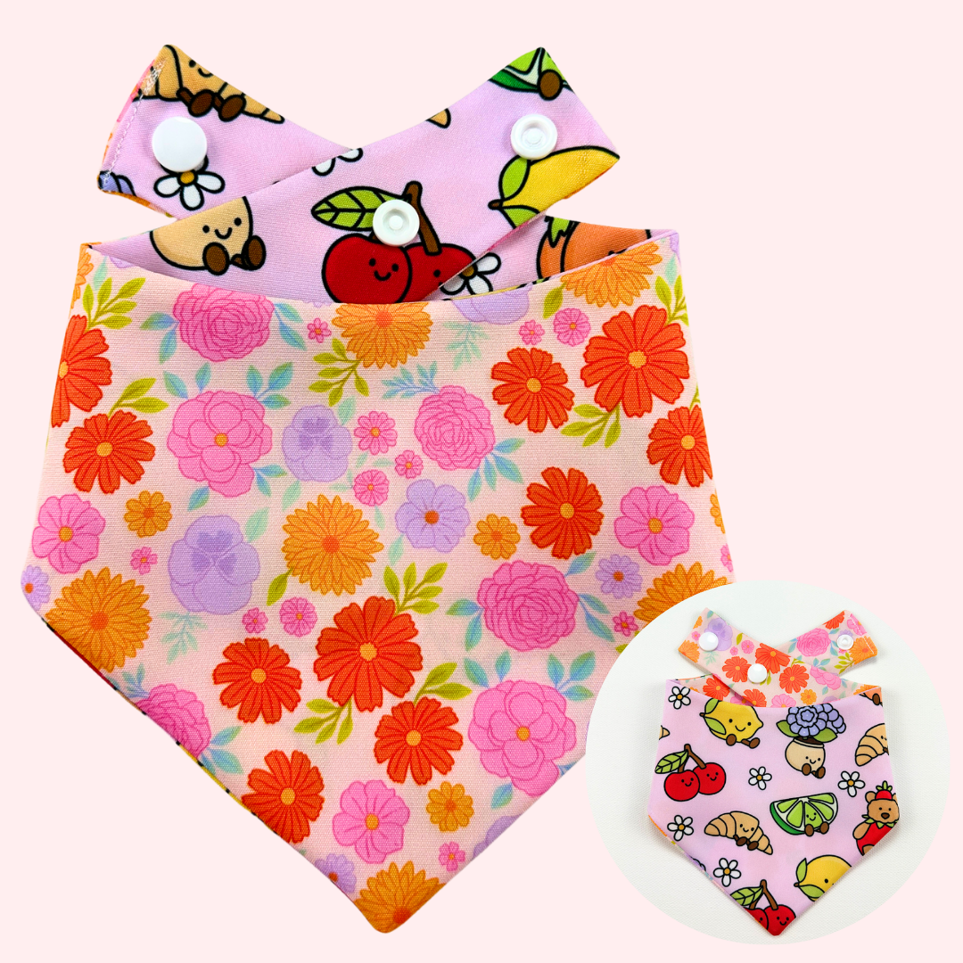 Summer Bloom Reversible Dog Bandana