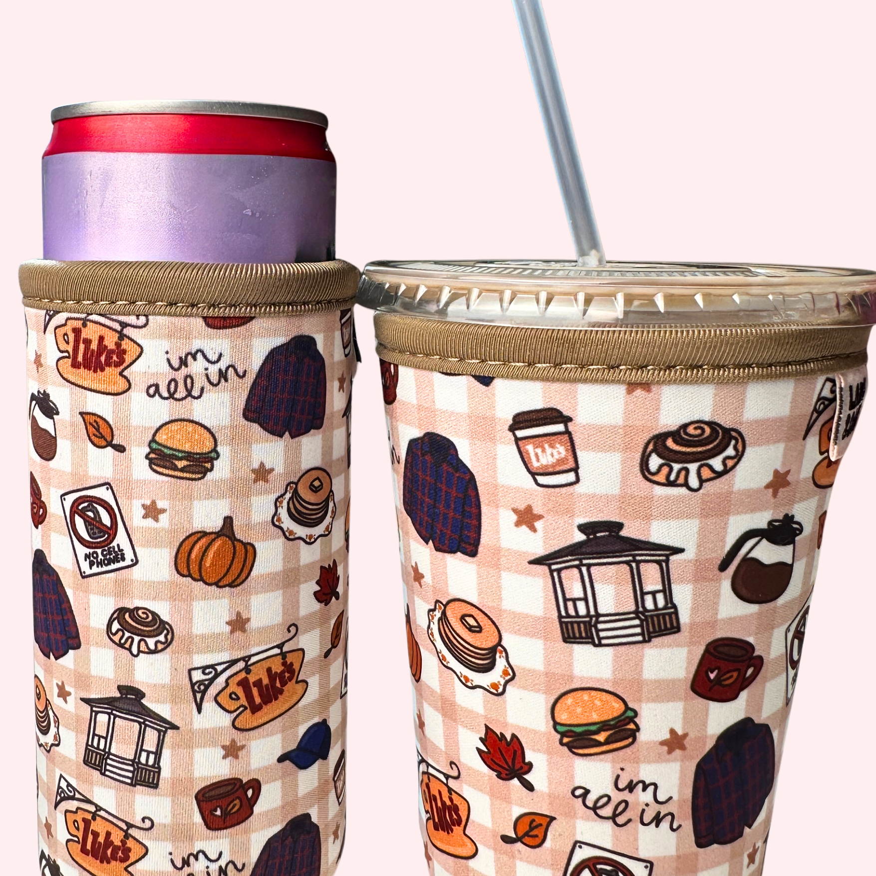 GG Fall Plaid Drink Sleeve