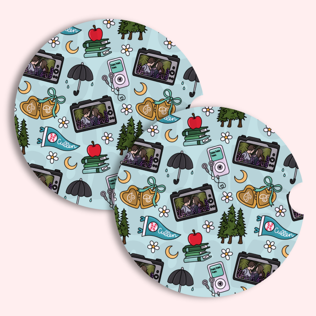 Car Coasters: Pack of Two Neoprene Coasters, One Size Fits Most Car Cup Holders