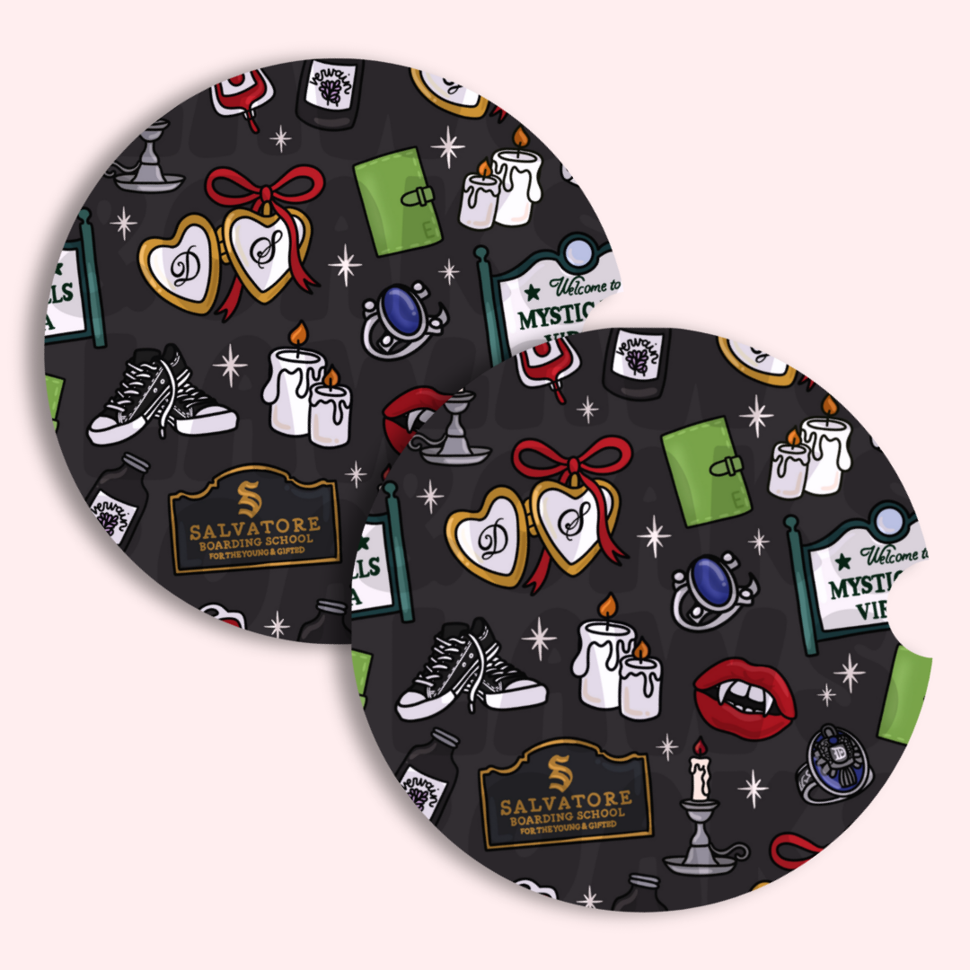 Car Coasters: Pack of Two Neoprene Coasters, One Size Fits Most Car Cup Holders