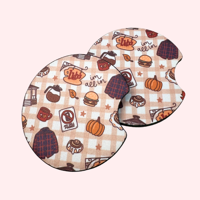Gilmore Girls Fall Plaid Car Coasters