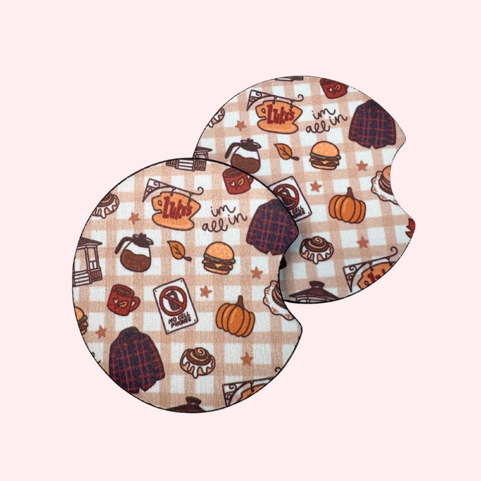 Gilmore Girls Fall Plaid Car Coasters