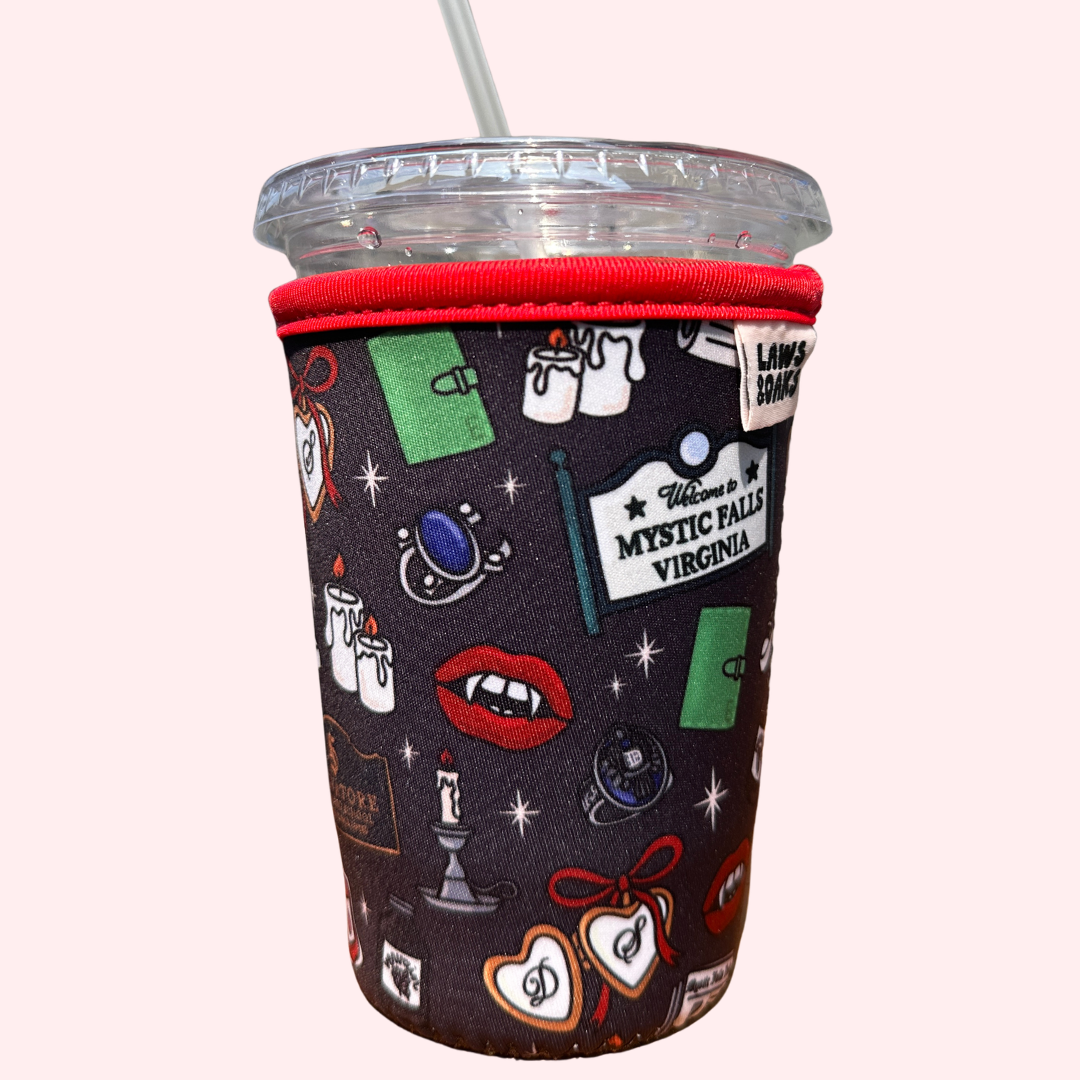 Mystic Falls Drink Sleeve: VPD Inspired 16-32oz Coffee Sleeve, 12oz Slim Energy Drink Koozie