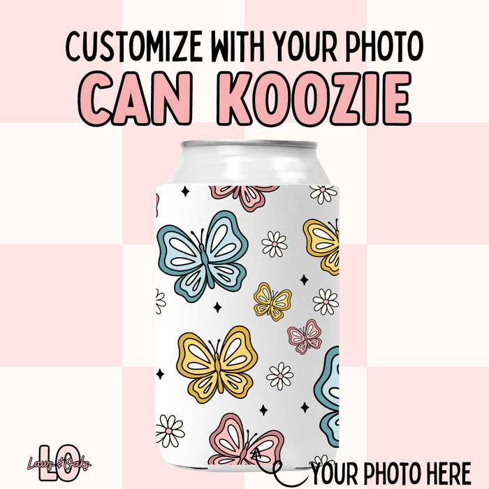 Butterfly Custom Can Koozie, Add Any Picture Of Your Choice