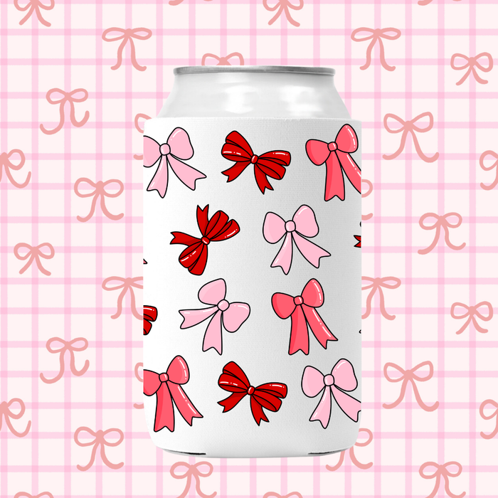 Vday Bows Custom Can Koozie