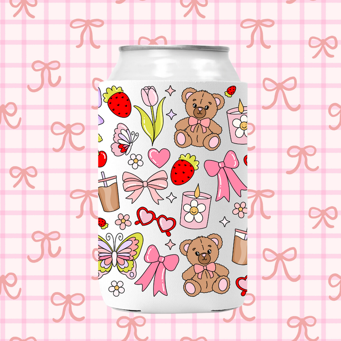 Vday Beary Cute Custom Can Koozie