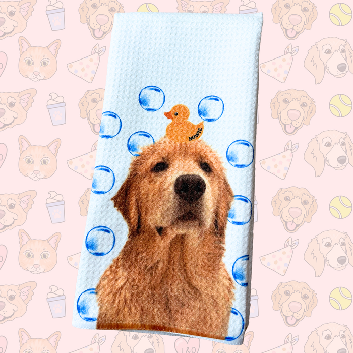 Custom Bath Time Tea Towel