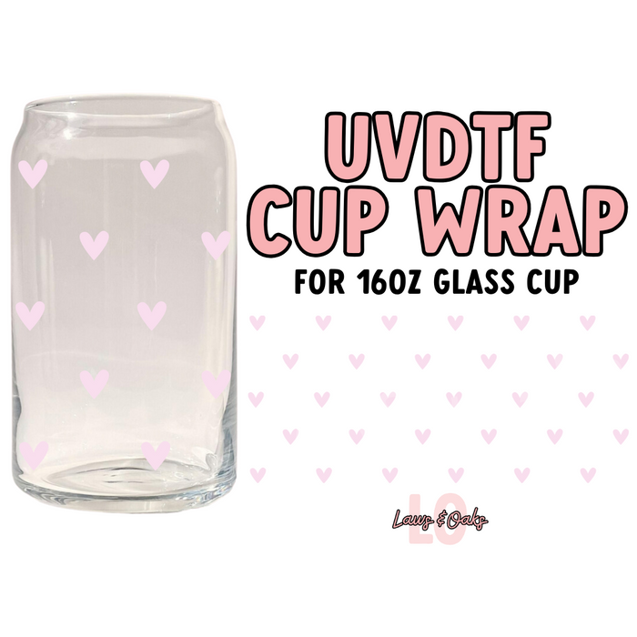 Pink Hearts Uvdtf Cup Wrap