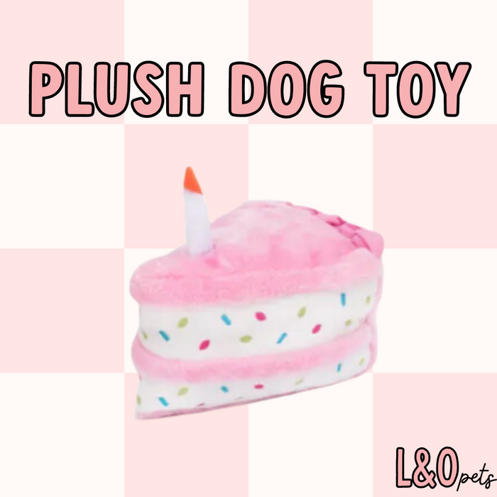 Cake Slice Plush Dog Toy