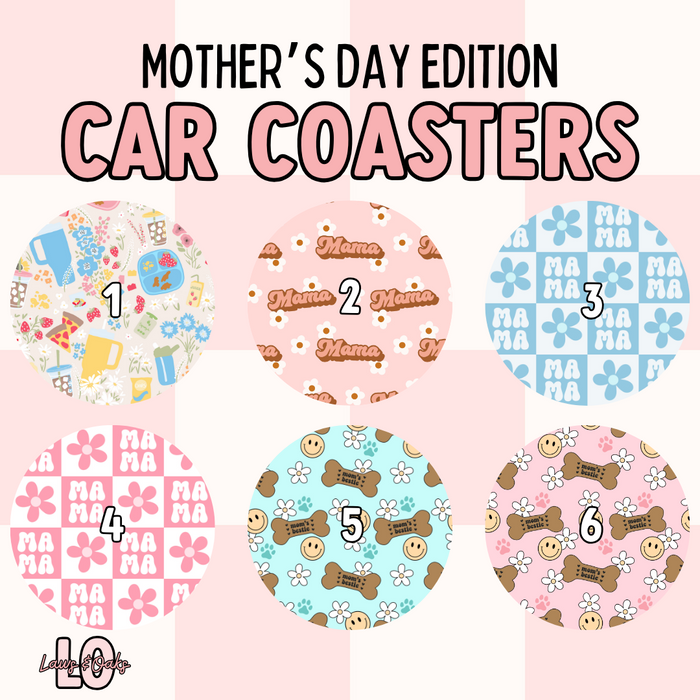 Mother's Day Edition Custom Car Coasters - Pack of Two, Car Cupholder Coasters