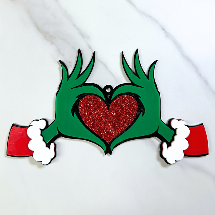 Grinchy Heart Ornament