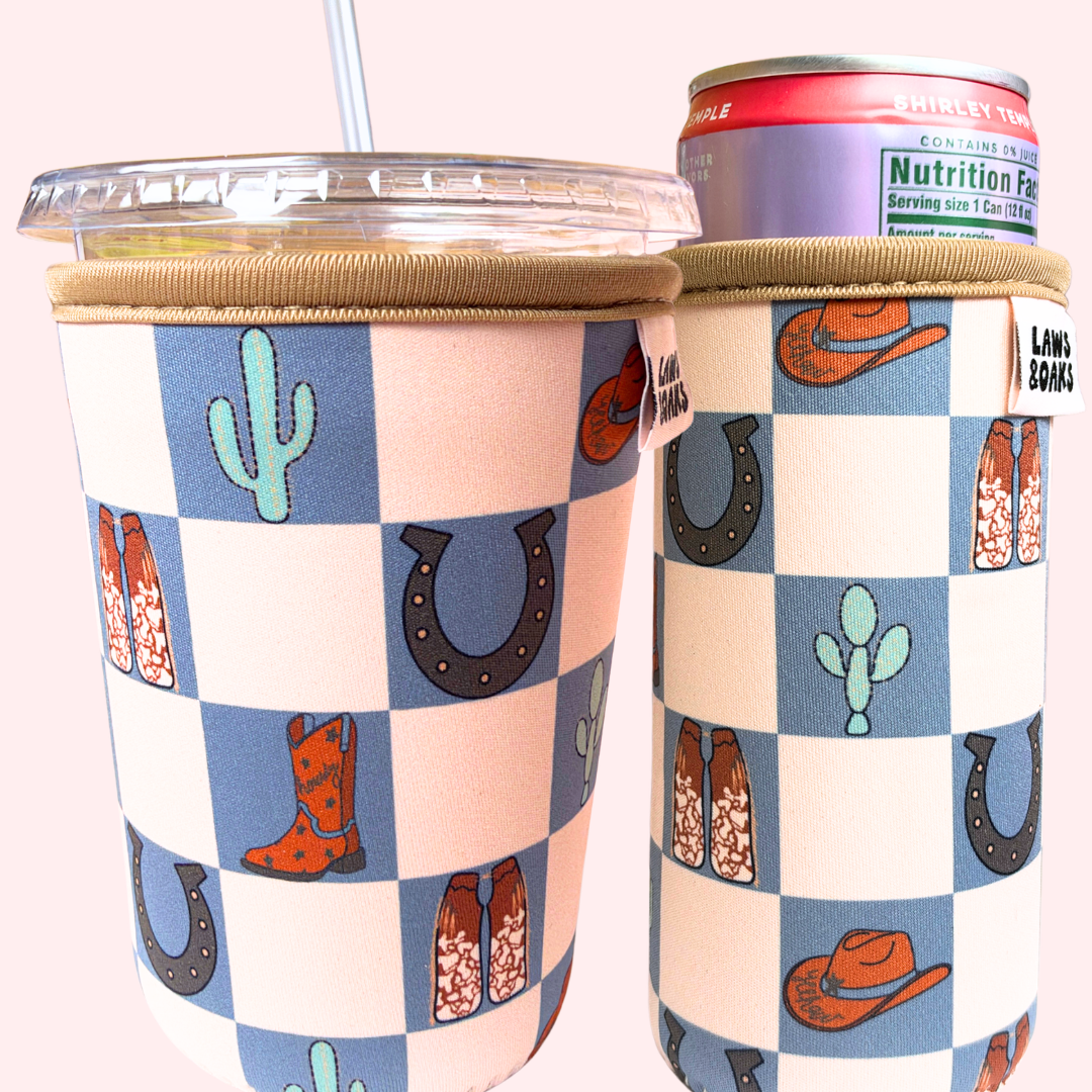 Western Checks Drink Sleeve
