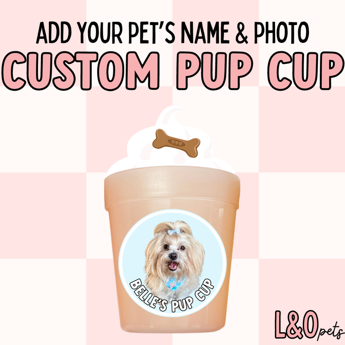 Custom Portrait Reusable Pup Cup, Choose Your Pup Cup Color + Add A Name & Picture