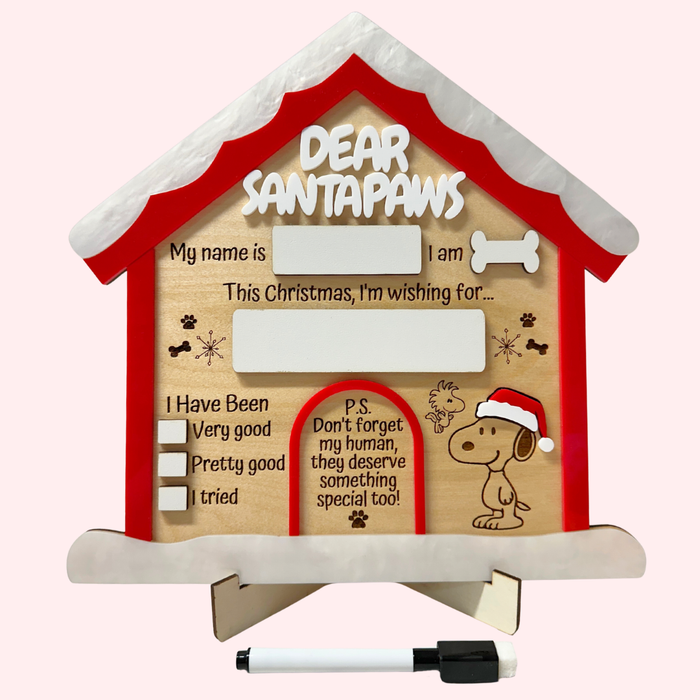 Dear Santa Paws & Snoopy Claus Board