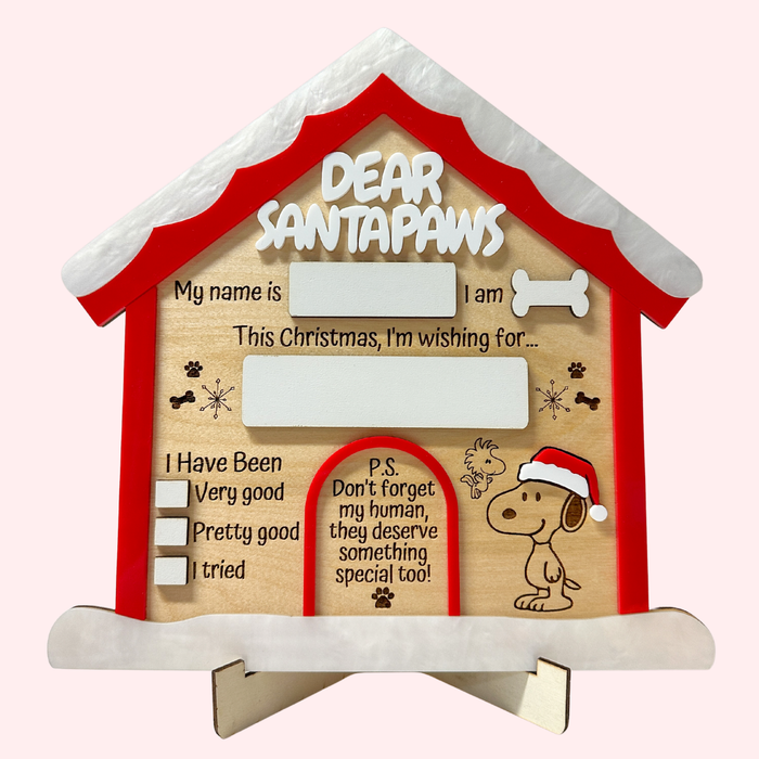 Dear Santa Paws & Snoopy Claus Board