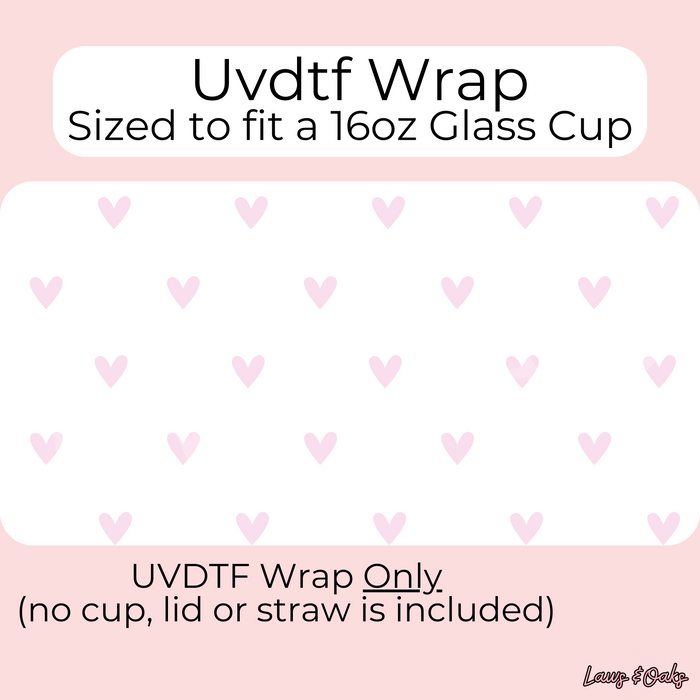 Pink Hearts Uvdtf Cup Wrap