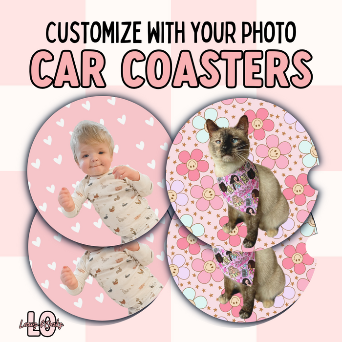 Custom Car Coasters - Pack of Two, Car Cupholder Coasters