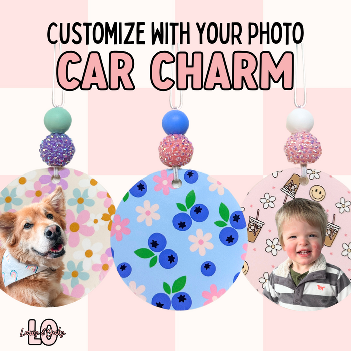 Custom Car Charm, Rearview Mirror Charm, Custom Photo Charm